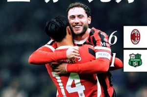 kaiyun-【意大利杯】丘库埃泽梅开二度，AC米兰6比1萨索洛